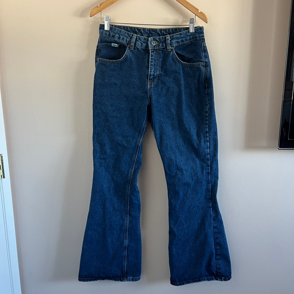 The Ragged Priest Dark Blue Flared Jeans Size 30 (fits 27/28) | High Rise